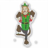 een kerstmeisje sticker (Voorkant)