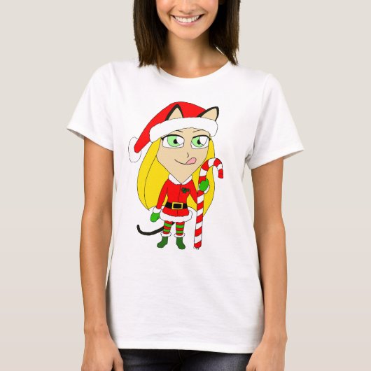 een kerstmeisje t-shirt (Voorkant)