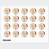 Een Kerstmis, Blij Kabouter Met Rode Wang, Deel 2 Ronde Sticker (Vel)