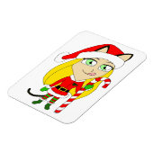 een Kerstmis chibi katgirl Magneet (Linkerzijde)