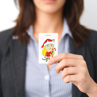 een Kerstmis chibi katmeid Badge