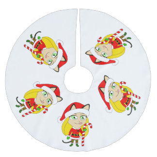 een Kerstmis chibi katmeid Kerstboom Rok