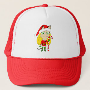 een Kerstmis chibi katmeid Trucker Pet