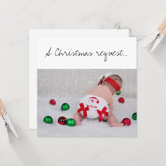 Een Kerstmis Paten Voorstel Baby Met Luier Kaart (Voorkant / Achterkant in situ)