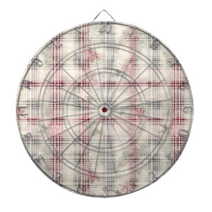 Een Kerstmis Tartan Bloem Ontwerp Serie #13 Dartbord