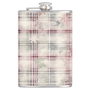 Een Kerstmis Tartan Bloem Ontwerp Serie #13 Heupfles