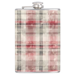 Een Kerstmis Tartan Bloem Ontwerp Serie #15 Heupfles