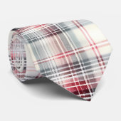 Een Kerstmis Tartan Bloem Ontwerp Serie #24 Stropdas (Opgerold)
