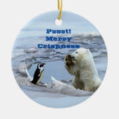 Een Kerstmis van een Ijsbeer Keramisch Ornament (Voorkant)