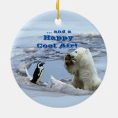 Een Kerstmis van een Ijsbeer Keramisch Ornament (Achterkant)