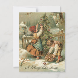 Een Kerstmis Vintage Feestdagenkaart