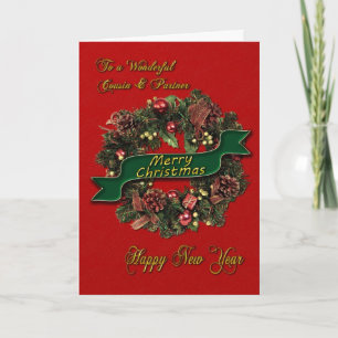 Een kerstmis voor je neef + partner feestdagen kaart