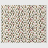 Een kerstpatroon met een rood en groen geplakte bo cadeaupapier (Vlak)