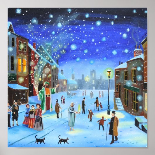 Een kerstscène met scrolloge Winter Poster (Voorkant)