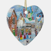 een kerstscroller en de drie geesten keramisch ornament (Rechts)