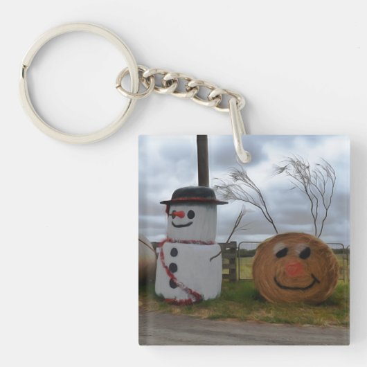 Een kerstsleutel voor een feesthuis sleutelhanger (voorkant)