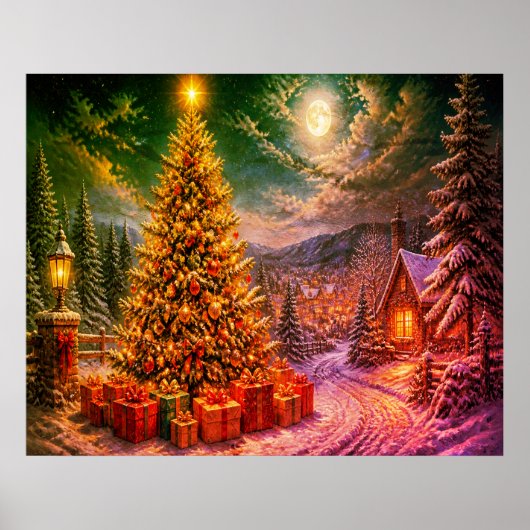 Een kersttafereel in de straat van de buurt poster (Voorkant)