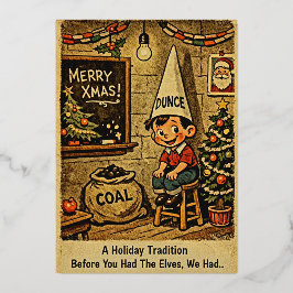 Een Kersttraditie Folie Feestdagenkaart