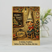 Een Kersttraditie Folie Feestdagenkaart (Staand Voorkant)