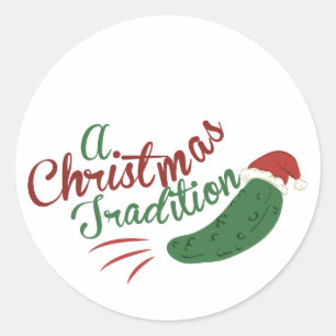 Een kersttraditie ronde sticker