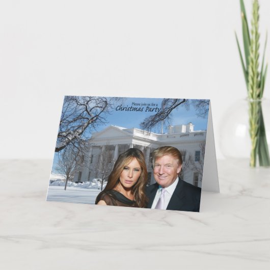 Een kerstuitnodiging van Donald en Melania (Voorkant)