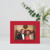 Een kerstuitnodiging van Donald en Melania Briefkaart (Staand voorkant)
