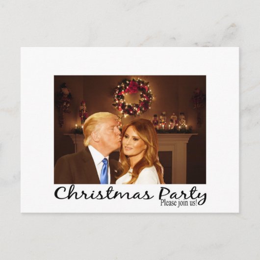 Een kerstuitnodiging van Donald en Melania Briefkaart (Voorkant)