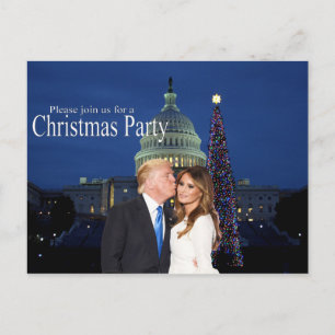Een kerstuitnodiging van Donald en Melania Briefkaart