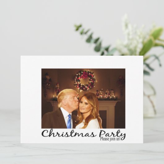 Een kerstuitnodiging van Donald en Melania Kaart (Staand voorkant)
