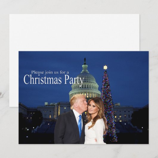 Een kerstuitnodiging van Donald en Melania Kaart (Voorkant / Achterkant)