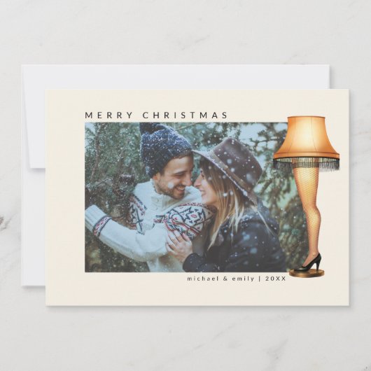 Een kerstverhaal beenlamp | Foto Feestdagenkaart (Voorkant)