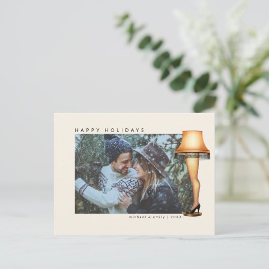 Een kerstverhaal beenlamp | Foto Feestdagenkaart (Staand voorkant)