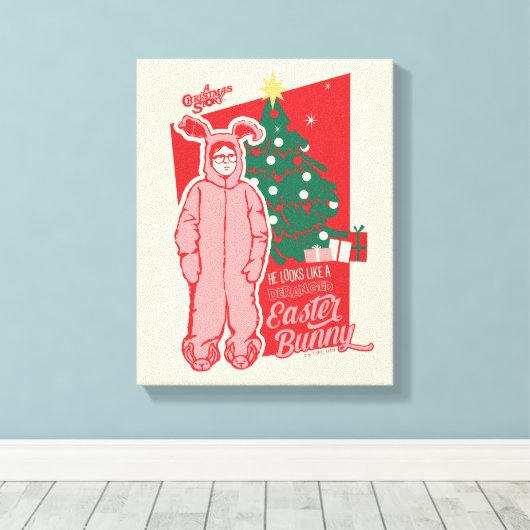 Een kerstverhaal | gestoorde paashaas canvas afdruk (Insitu (Houten vloer))