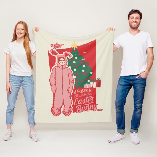 Een kerstverhaal | gestoorde paashaas fleece deken (In situ)