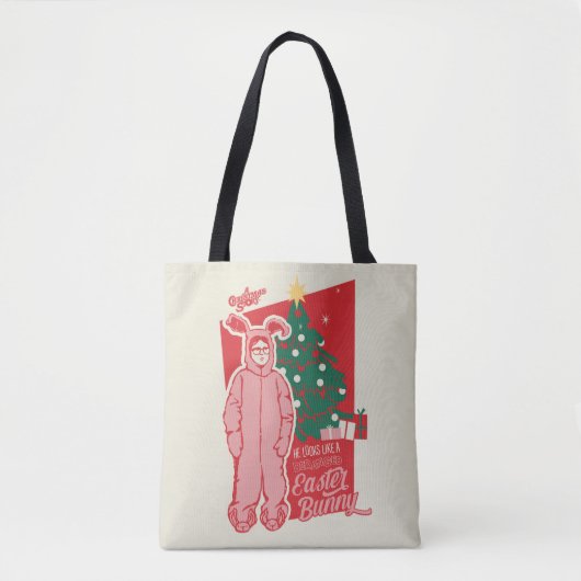 Een kerstverhaal | gestoorde paashaas tote bag (Voorkant)