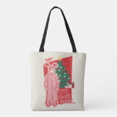 Een kerstverhaal | gestoorde paashaas tote bag (Achterkant)