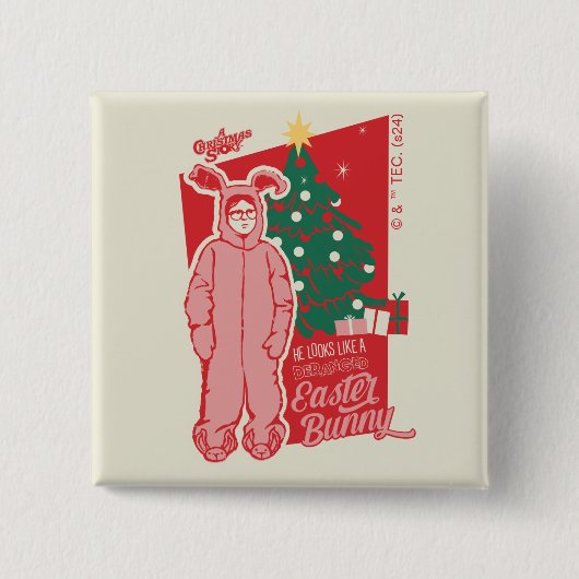 Een kerstverhaal | gestoorde paashaas vierkante button 5,1 cm (Voorkant)