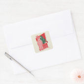Een kerstverhaal | gestoorde paashaas vierkante sticker (Envelop)