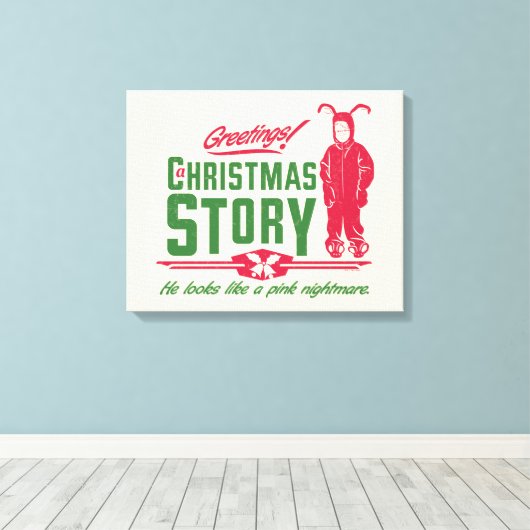 Een kerstverhaal | Hij ziet eruit als een roze nac Canvas Afdruk (Insitu (Houten vloer))