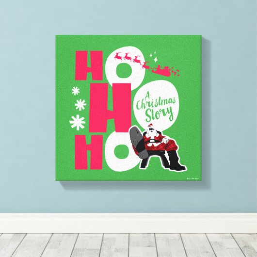 Een kerstverhaal | Ho Ho Ho Canvas Afdruk (Insitu (Houten vloer))
