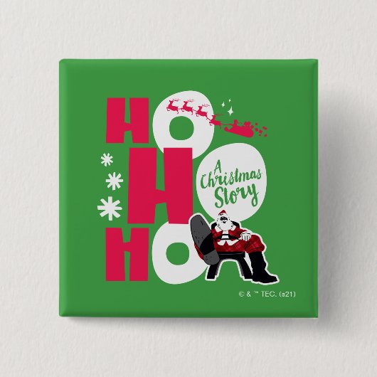 Een kerstverhaal | Ho Ho Ho Vierkante Button 5,1 Cm (Voorkant)
