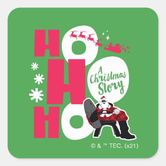 Een kerstverhaal | Ho Ho Ho Vierkante Sticker (Voorkant)