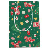 Een kerstverhaal | Kerstpictogrampatroon Medium Cadeauzakje (Voorkant)