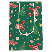 Een kerstverhaal | Kerstpictogrampatroon Medium Cadeauzakje (Achterkant)