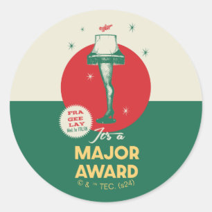 Een kerstverhaal Leg Lamp Major Award Ronde Sticker