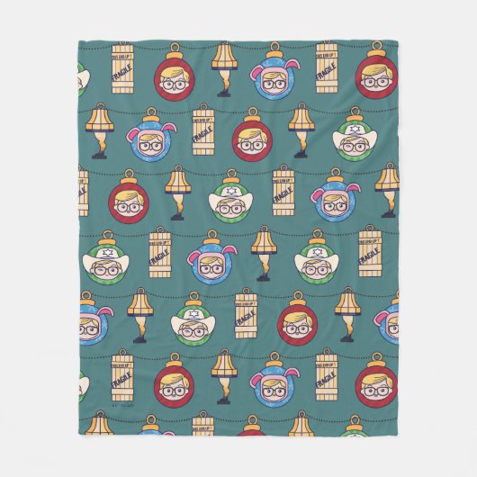 Een kerstverhaal | Patroon Ralphie en Ornaments Fleece Deken (Voorkant)