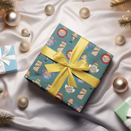 Een kerstverhaal | Patroon Ralphie en Ornaments Inpakpapier Vel