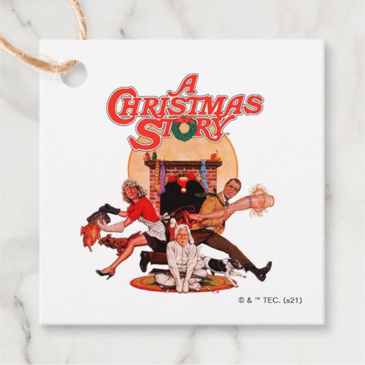 Een kerstverhaal-Poster Bedankjes Labels (Voorkant)