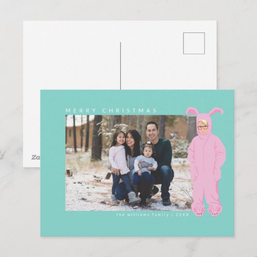 Een kerstverhaal | Ralphie Bunny Suit - Foto Feestdagenkaart (Voorkant / Achterkant)