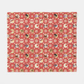 Een kerstverhaal-retro Snowflake-patroon Fleece Deken (Voorkant (Horizontaal))